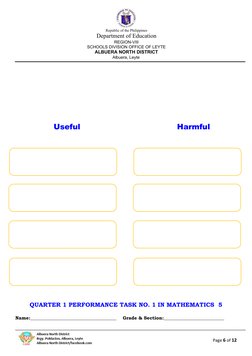 Grade 5 Performance Tasks Overview | PDF | Philippines