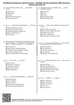 Conditional Sentences MCQ Exercises | PDF | Test (Assessment ...