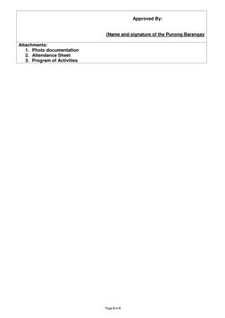 Barangay Assembly Post Activity Report | PDF