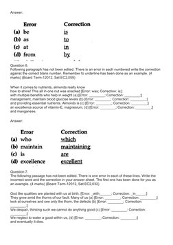 Class 10 Editing Exercises with Answers | PDF | Teaching Methods ...