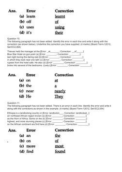 Class 10 Editing Exercises with Answers | PDF | Teaching Methods ...