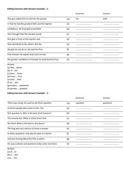 Class 10 Editing Exercises with Answers | PDF | Teaching Methods ...