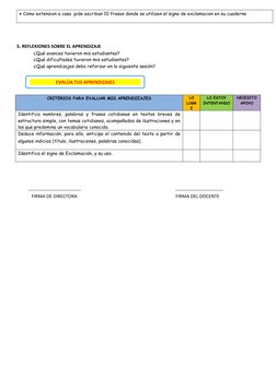 Como extension a casa  pide escriban 10 frases donde se utilizen el signo de exclamacion en su cuaderno
5. REFLEXIONES SOBRE