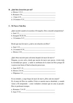 B. ¿Qué hizo Jesucristo por mí? 
a. Efesios 1:5,11______________________________________ 
b. Romanos 5:8_____________________