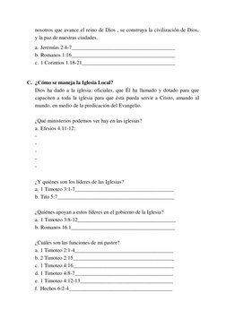 nosotros que avance el reino de Dios , se construya la civilización de Dios,  
y la paz de nuestras ciudades. 
a. Jeremías 2: