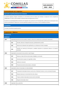 Contextualización de la asignatura
Aportación al perfil profesional de la titulación
La presente asignatura, dirigida a estud