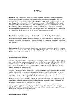 Netflix Stakeholder Analysis Overview | PDF | Netflix | Streaming Media