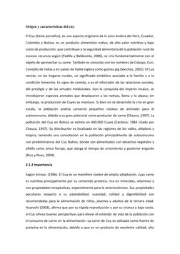 Origen y características del cuy
El Cuy (Cavia porcellus), es una especie originaria de la zona Andina del Perú, Ecuador,
Col