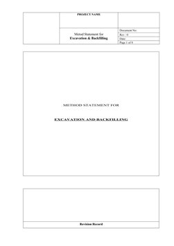 Excavation and Backfilling Method Statement | PDF | Specification ...