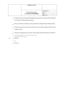 Excavation and Backfilling Method Statement | PDF | Specification ...