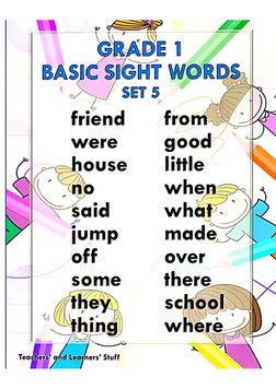 Basic Sight Words Grade 1 | PDF
