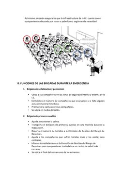 Funciones de Brigadas Escolares | PDF | Primeros auxilios | Salón de clases