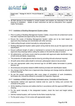 BMS Installation Method Statement | PDF | Safety | Electrical Wiring