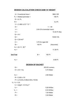 Check Dam Design Calculations | PDF | Water | Chemical Engineering