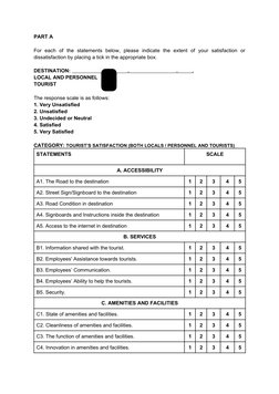 Tourist Satisfaction Likert Scale Survey | PDF | Natural Environment