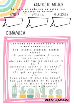 @psico_mporienta
 

Dinámica 
Conócete mejor
D e f i n e t e  e n  c a d a  u n a  d e  e s t a s  t r e s
p a r c e l a s  d