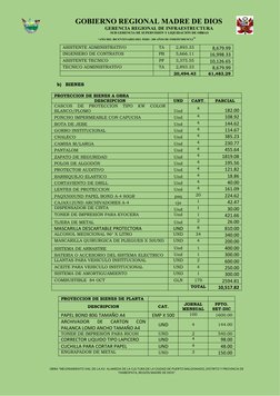 GOBIERNO REGIONAL MADRE DE DIOS
                     GERENCIA REGIONAL DE INFRAESTRUCTURA
                               SUB