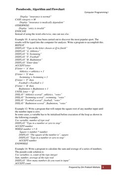 Pseudo Code Algorithm Flowchart | PDF | Control Flow | Subroutine