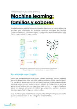 10
Si preguntas a un experto, la taxonomía de los algoritmos de machine learning 
es algo muy sofisticado. Sin embargo, podem