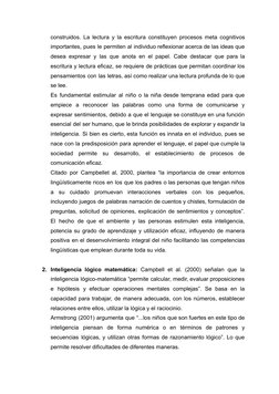 construidos. La lectura y la escritura constituyen procesos meta cognitivos
importantes, pues le permiten al individuo reflex