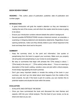 Book Review Format Guide | PDF | Books | Essays