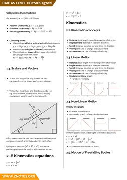 CAIE AS Level Physics 9702 Theory v4 Z-Notes | PDF
