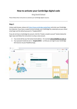 Cambridge Key Code System Activate Your Cambridge Digital Code | PDF | Login | Password