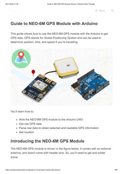 (https://randomnerdtutorials.com/)28/11/2022 21:28
Guide to NEO-6M GPS Module Arduino | Random Nerd Tutorials
https://random