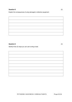 P Y T H O N S  B U S I N E S S  C O N S U L T A N T S            P a g e  8 | 11 
 
Question 8 
 
 
 
 
 
 
 
 
 
 
(2) 
Expl