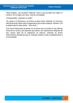 VOLUMEN 3 - LIGHT NOVEL 
 
10 
 
TOKIDOKI BOSOTTO RUSSIAN DE DERERU 
TONARI NO ARYA-SAN 
WORLD PROJECT 
 
 
 
 
"Solo límpial