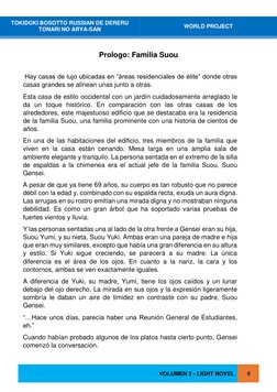 VOLUMEN 3 - LIGHT NOVEL 
 
6 
 
TOKIDOKI BOSOTTO RUSSIAN DE DERERU 
TONARI NO ARYA-SAN 
WORLD PROJECT 
 
 
 
 
Prologo: Famil