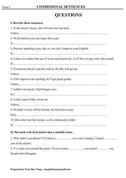 Grade 9 Conditional Sentences Practice | PDF