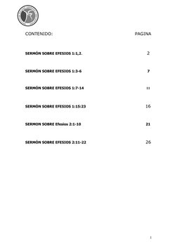 CONTENIDO:                                                        PAGINA
SERMÓN SOBRE EFESIOS 1:1,2.