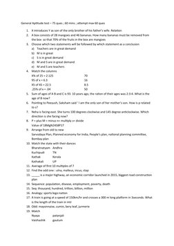General Aptitude Test Sample Questions | PDF