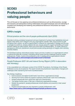 CIPD 5CO03: Professional Behaviours Guide | PDF | Learning | Profession