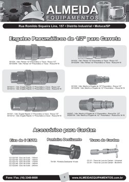 001034 - Válv. Fêmea 1/2" Pneumático c/ Trava - Rosca 1/2"
001034/M - Válv. Fêmea 1/2" Pneumático c/ Trava – Rosca M-16
00103