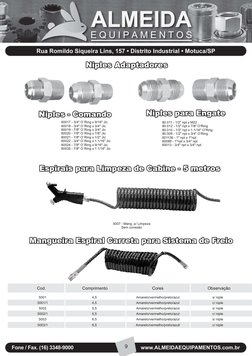 Niples - Comando
Niples - Comando
Niples para Engate
Niples para Engate
60017 - 3/4" O´Ring x 9/16" Jic
60018 - 3/4" O´Ring x