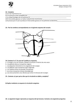 Actividades Repaso Septiembre 18-19.  
Biología y Geología 3º ESO 
 
8 
 
COLEGIO 
 
22.- Completa  
a) Las vías respiratoria