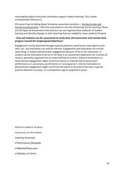 24 
 
meaningfully adjust instruction and better support student learning. This is what 
consequential relevance is. 
Of cour
