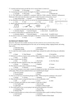17. A pocket-sized tool used to test the line wire or circuit if there is current in it.
a. Test light
b. Wire gauge
c. Ruler