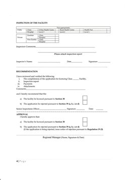 INSPECTION OF THE FACILITY
Private
Zambian
Ciinic
Hospital
Non-Zambia
t lrnrc
Hosoital
Insoectors Comments
Please attach insp