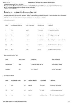 Estructura y usos del Present Perfect | PDF | Verbo | Lingüística