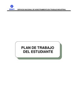 PLAN DE TRABAJO 
 DEL ESTUDIANTE 
  
SERVICIO NACIONAL DE ADIESTRAMIENTO EN TRABAJO INDUSTRIAL