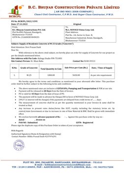 Ready Mix Concrete Purchase Order | PDF | Payments | Economies