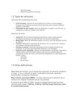 o
Semiremolques
o
Maquinaria agrícola remolcada
1.2 Tipos de vehículos:
Vehículos NO considerados de motor

Ciclo/ bicicleta