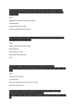 Patient Data Analysis and Queries | PDF
