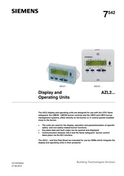 Siemens AZL2 Display Unit Manual | PDF | Electrical Wiring | Safety