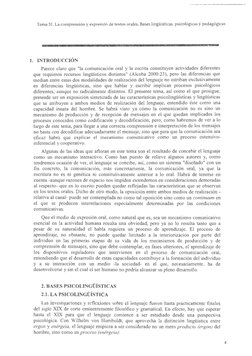 Tema 31. La comprensión y expresión de textos orales. Bases lingüísticas, psicológicas y pedagógicas 
l. INTRODUCCIÓN 
Parece