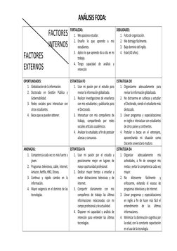Análisis FODA para Estudiantes | PDF | Análisis FODA | Internet