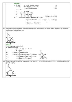 Class 10 Circles Important Questions | PDF | Circle | Triangle